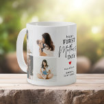 Happy First Mother's Day' Photo Collage Keepsake Coffee Mug<br><div class="desc">Create your very own special first Mothers day gift with this cute photo collage coffee mug. Featuring 8 square photographs and the text 'happy First Mother's Day', the word Mother is in elegant script, a cute little modern red heart that can be changed to any colour, hugs & kisses and...</div>