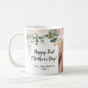 Happy First Mother's Day Photo Floral  Coffee Mug