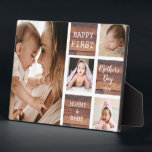 Happy First Mother's Day Wood 4 Photo Collage Plaque<br><div class="desc">First Mother's day gift idea -A modern photo plaque with a collage grid created with 4 pictures and message on a trendy Wood  block.</div>