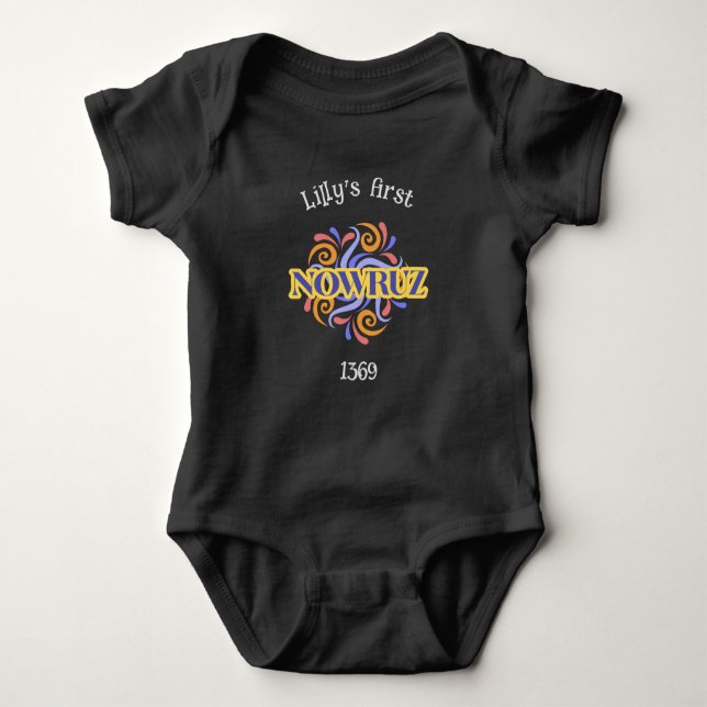 Happy First Nowruz Custom T-Shirt Baby Bodysuit (Front)