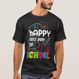 Happy First Teacher Student Kindergarten Back To S T-Shirt