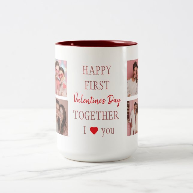 Happy First Valentine's Day Custom Coffee Mug  (Center)