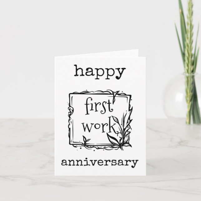 Happy First Work Anniversary Card (Front)
