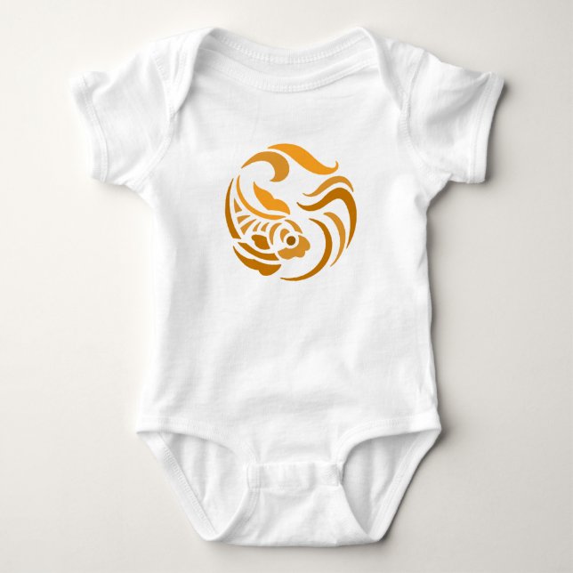 Happy Fish Baby Bodysuit (Front)
