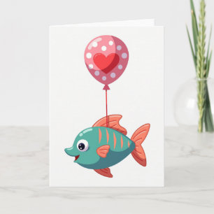 Happy Fish Balloon Card