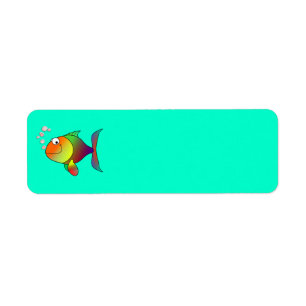 Happy fish Label Return Address Label