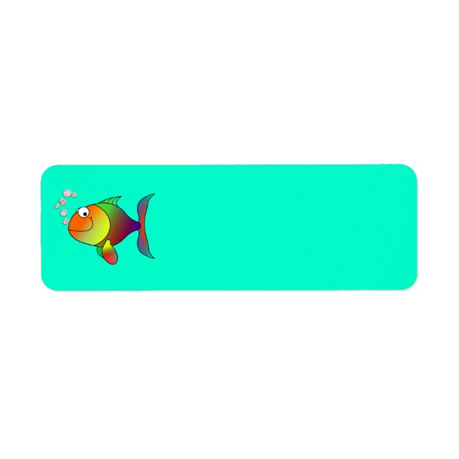 Happy fish Label Return Address Label (Front)