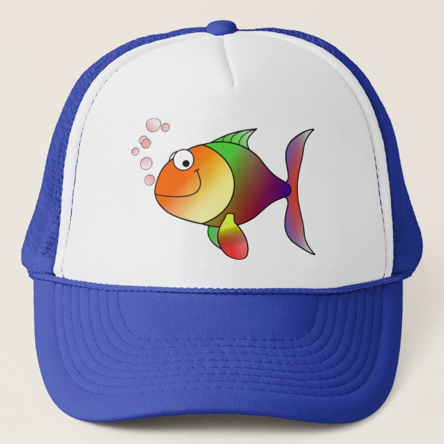 Happy Fish Trucker Hat (Front)