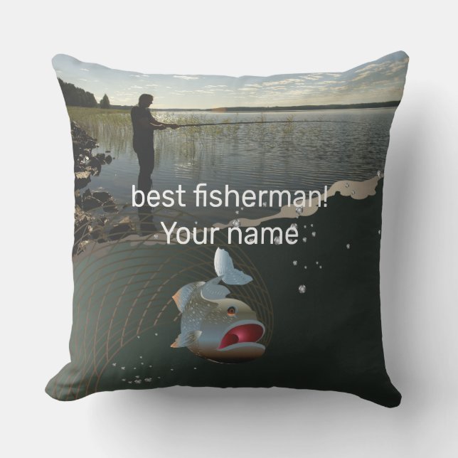 Happy fishing  cushion (Front)
