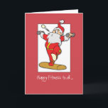 Happy Fitness Exercise Christmas with Santa Card<br><div class="desc">Santa is exercising hard,  keeping in shape over the Christmas holidays. Great card to send to all of the people interested in fitness.</div>