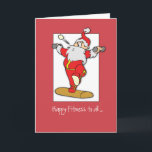 Happy Fitness Exercise Christmas with Santa Card<br><div class="desc">Santa is exercising hard,  keeping in shape over the Christmas holidays. Great card to send to all of the people interested in fitness.</div>