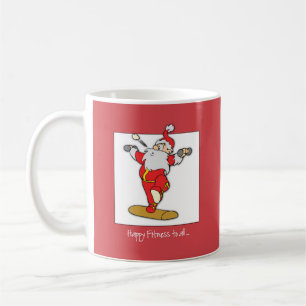 Happy Fitness Exercise Christmas with Santa Coffee Mug