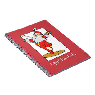 Happy Fitness Exercise Christmas with Santa Notebook
