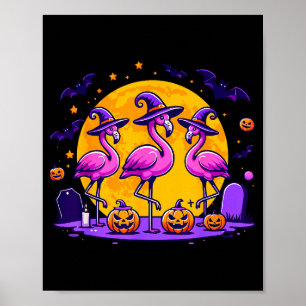 Happy Flamingoween Funny Flamingo Halloween Costum Poster