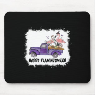 Happy Flamingoween Pink Flamingo Halloween Skeleto Mouse Pad