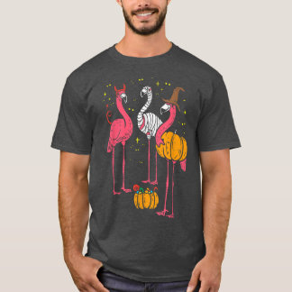 Happy Flamingoween Witch Flamingo Halloween  T-Shirt