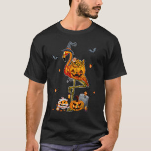 Happy Flamingoween Witch Pumpkin Mummy Flamingo Ha T-Shirt