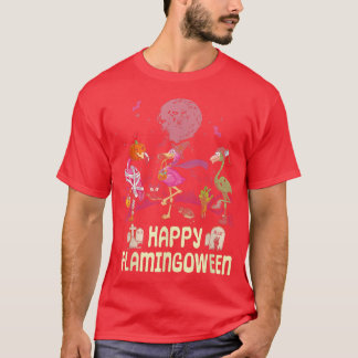 Happy Flamingoween Witch Pumpkin Mummy Flamingo  T-Shirt