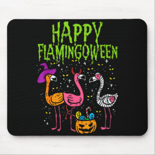 Happy Flamingoween Y Flamingos Funny Halloween Cos Mouse Pad