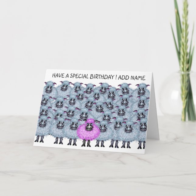 Happy flock of sheep card (Front)