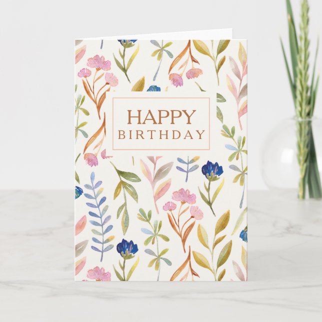 Happy Floral Birthday Card (Front)