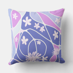 Happy Floral Neuro Art - Purple Gradient Cushion