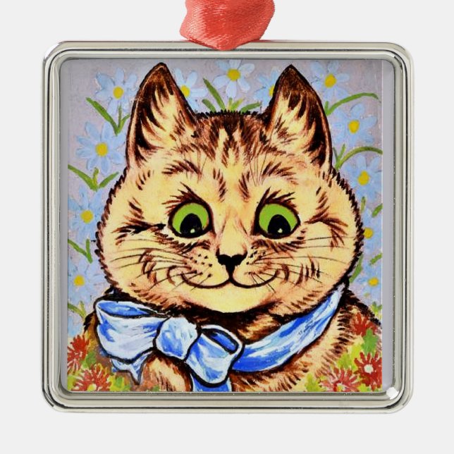 Happy Flower Cat by Louis Wain ornament (Front)