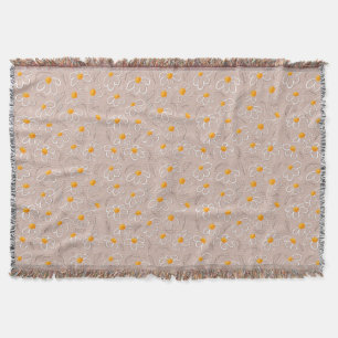 Happy Flower Doodles Throw Blanket