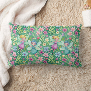 HAPPY FLOWER FAIRIES FANTASY LUMBAR CUSHION