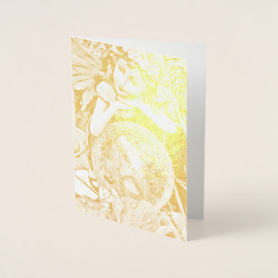 Happy Flower Fairy gold foil greeting card