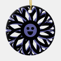 Happy Flower Friendship Ornament - Blue