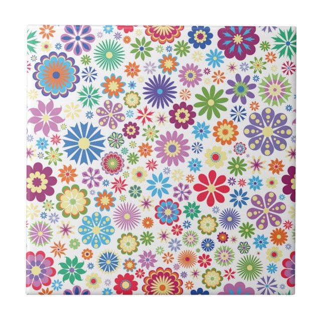 Happy flower power tile (Front)