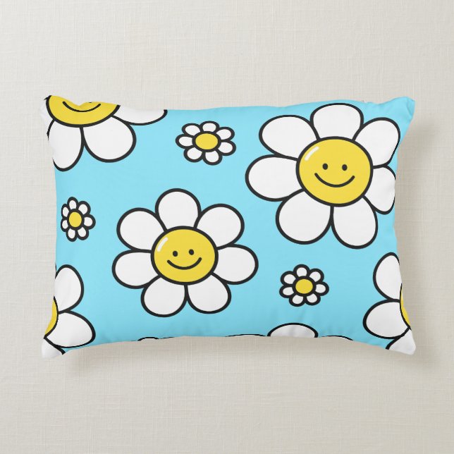 Happy Flowers 12x16 Accent Pillow (Front)