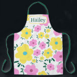 Happy Flowers Apron<br><div class="desc">Fun and colourful flower print brightens everything.</div>