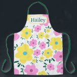 Happy Flowers Apron<br><div class="desc">Fun and colourful flower print brightens everything.</div>