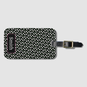 Happy Flowers Black Luggage Tag