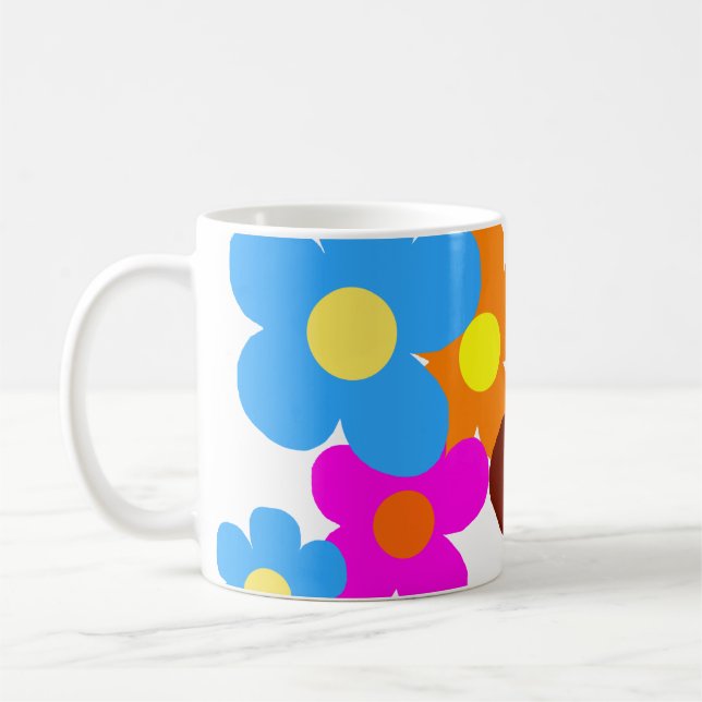 Happy Flowers  Coffee Mug (Left)