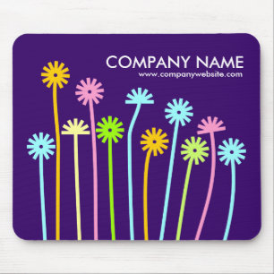 Happy Flowers (Dark Purple) Promotional Mouse Pad