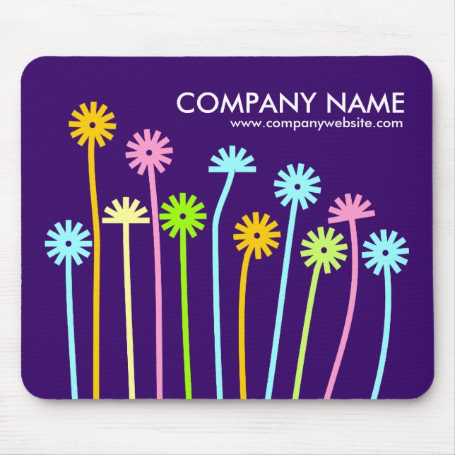 Happy Flowers (Dark Purple) Promotional Mouse Pad (Front)