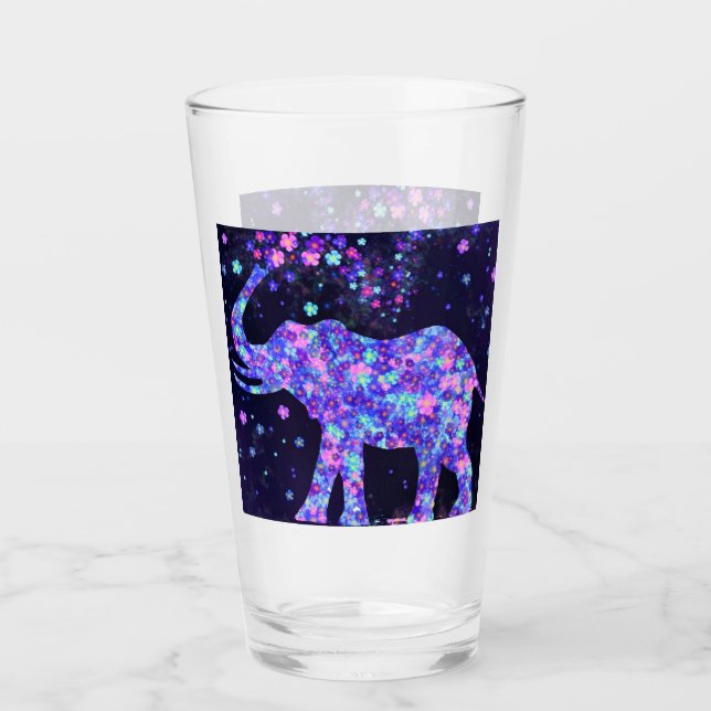 Happy Flowers Elephant Glass (Front)