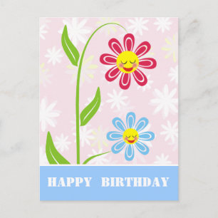 Happy Flowers Happy Birthday Postcards