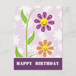 Happy Flowers Happy Birthday Postcards