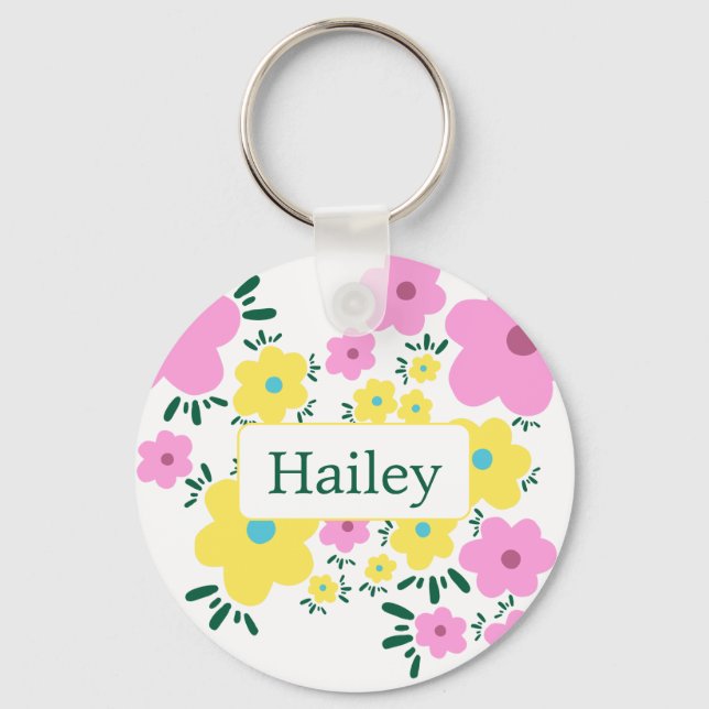 Happy Flowers Key Ring (Front)