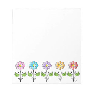 Happy Flowers Multi Colours Notepad