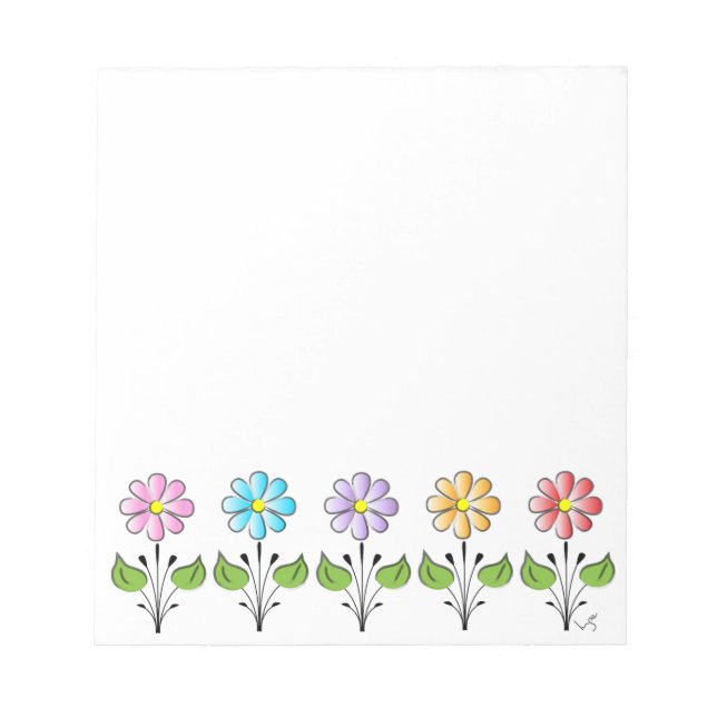 Happy Flowers Multi Colours Notepad (Front)