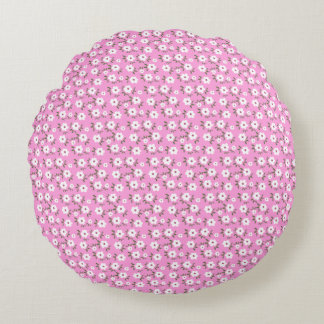Happy Flowers Round Cushion