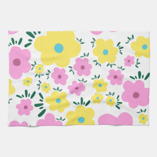 Happy Flowers Tea Towel