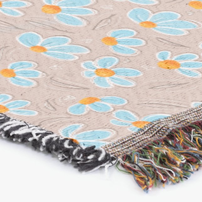 Happy Flowers Throw Blanket (Corner)