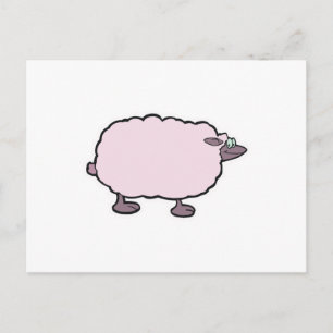 happy fluffy sheep postcard