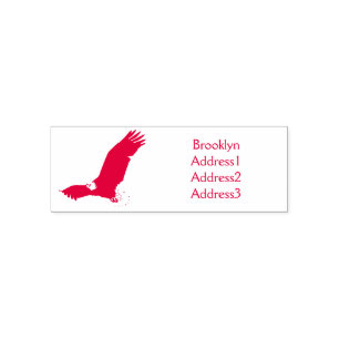 Happy flying bald eagle cartoon illustration self-inking stamp